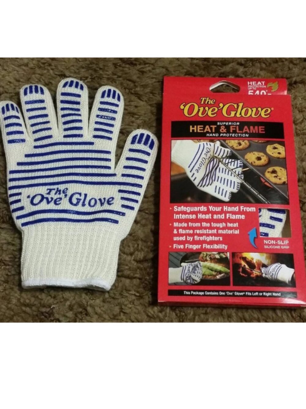 Ove Glove Heavy Duty Oven Mitt Heat Resistant Non-Slip Silicone Grip NEW